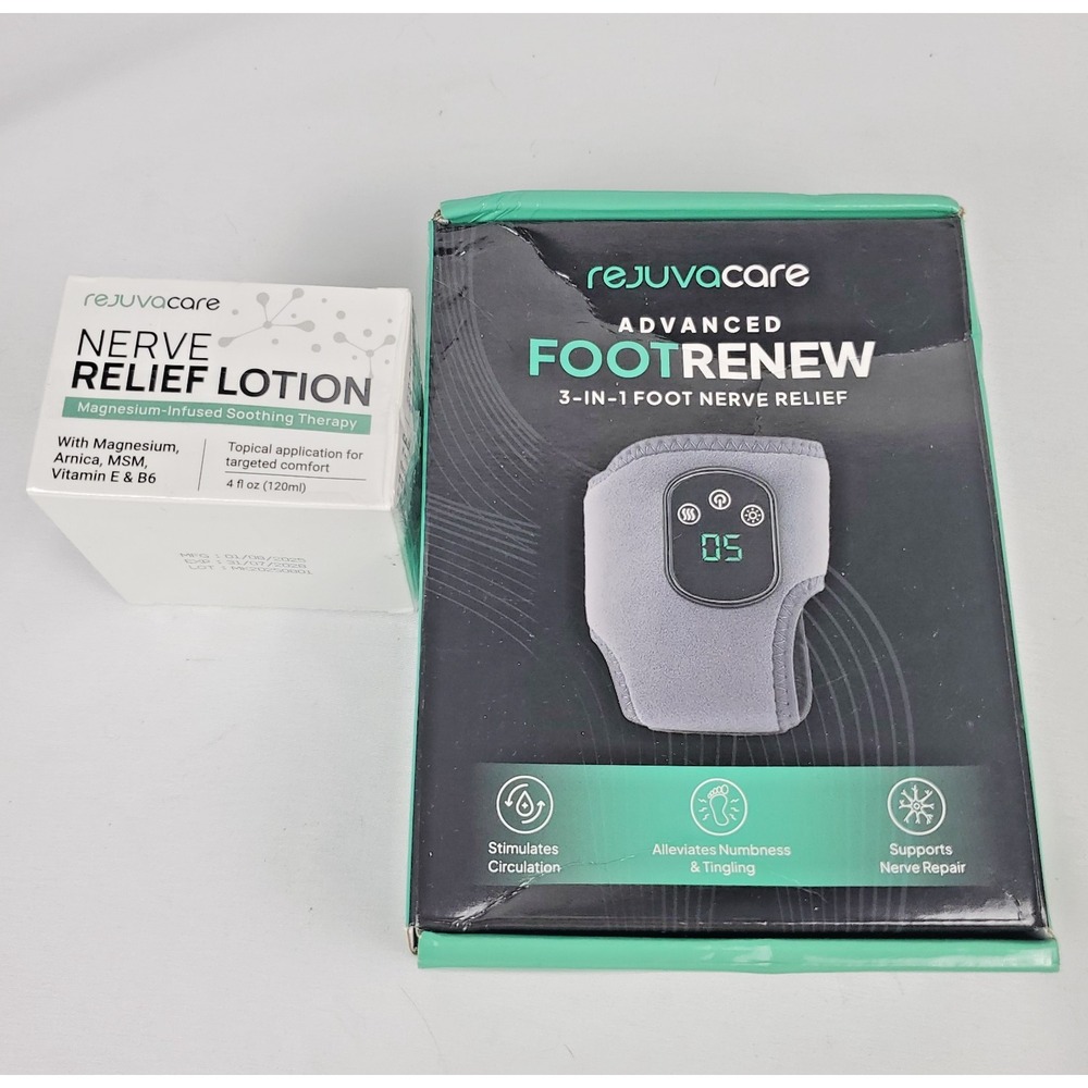 Rejuvacare FOOTRENEW 3-in-1 Foot Nerve Relief w NEW Nerve Relief Lotion OPEN BOX